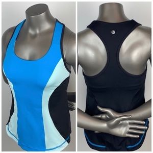 Lululemon | Aquamarine Blue Black Cardio Kick Tank